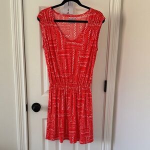 Southern Tide Red-Orange Patterned Women's Dress
